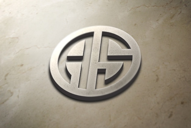 3d логотип макет на бетоне