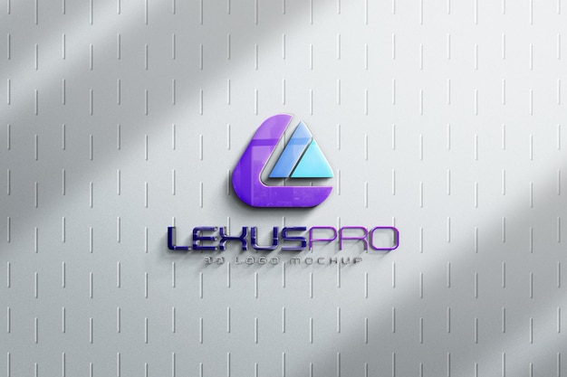 3d logo mockup on modern white wall