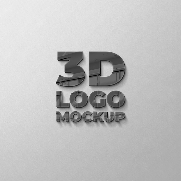 3D-logo mockup op de muur