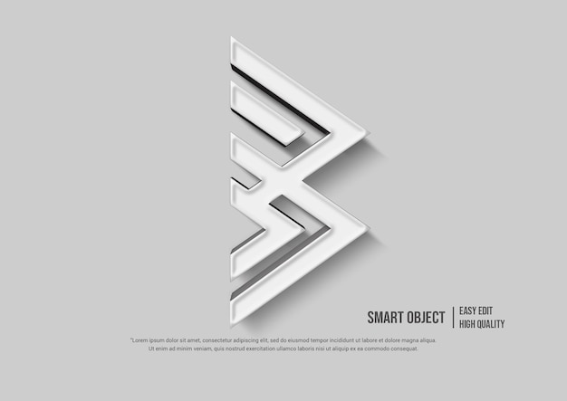 3D-logo mockup op de muurweergave