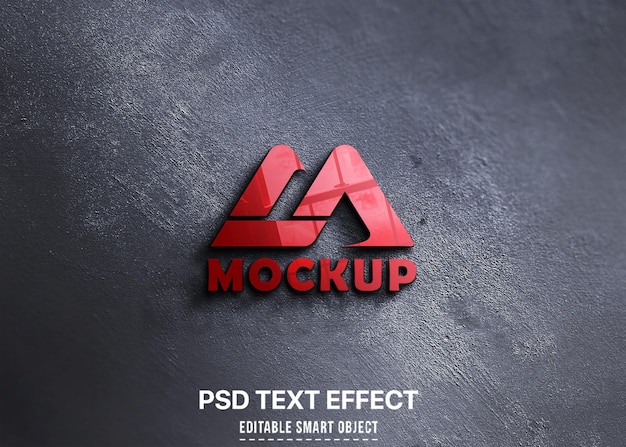 3d logo mockup psd glossy logo mockup