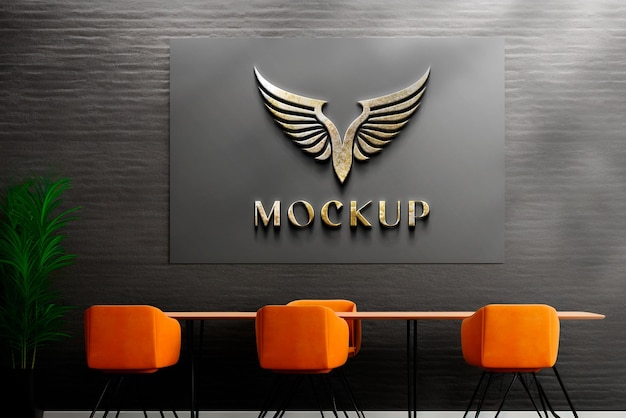 3d logo mockup psd template