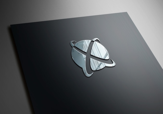 3d logo mockup silver effects