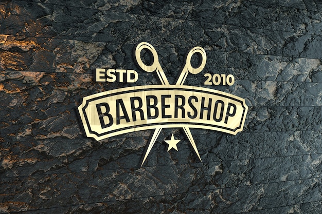 3d logo mockup on a stone wall