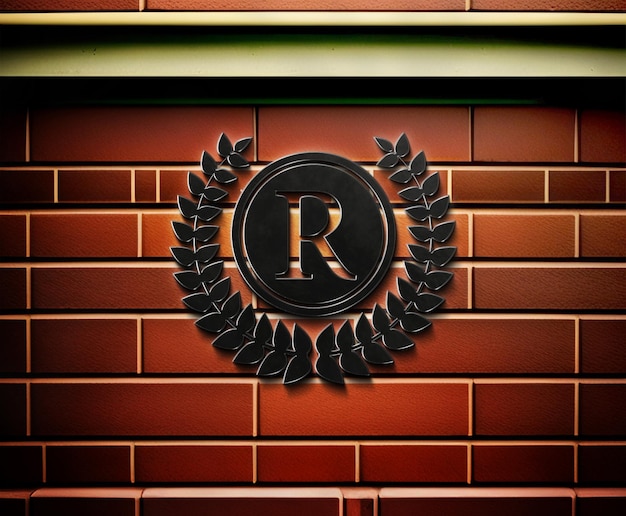 3d logo mockup template on brick wall