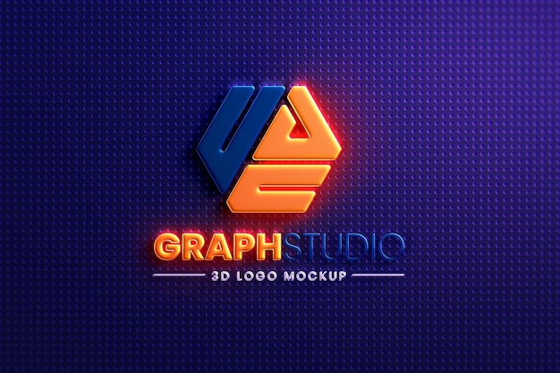 PSD modello di mockup del logo 3d