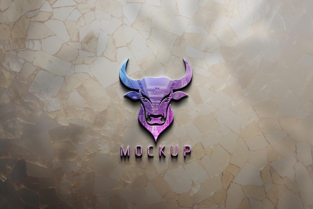 Modello di mockup logo 3d