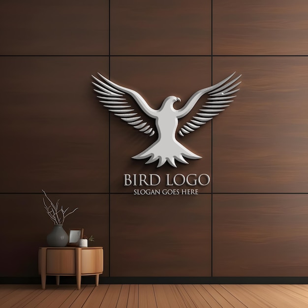 3d logo mockup wall office company branding display background