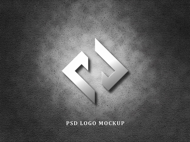 3d logo mockup on wall texture background