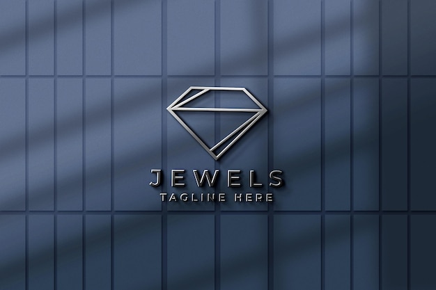 3d logo mockup on the wall