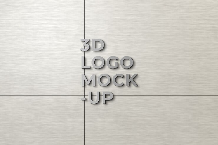 벽에 3D 로고 모