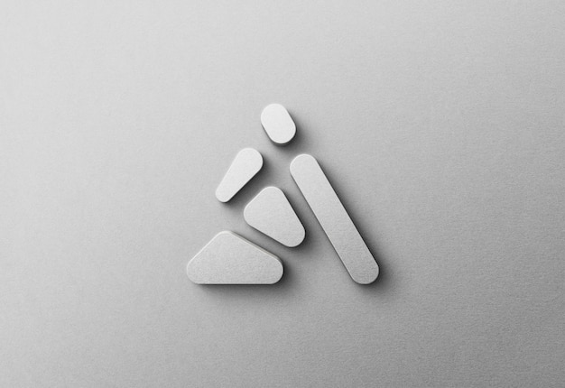 3d logo mockup on white matted wall