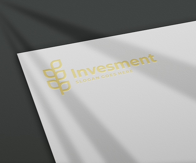 Mockup di logo 3d su carta bianca