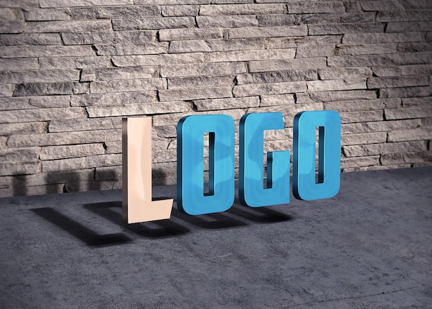 PSD modello di logo 3d