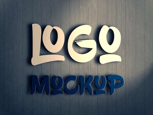 PSD mockup del logo 3d