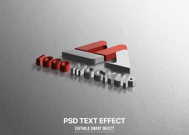 PSD mockup del logo 3d