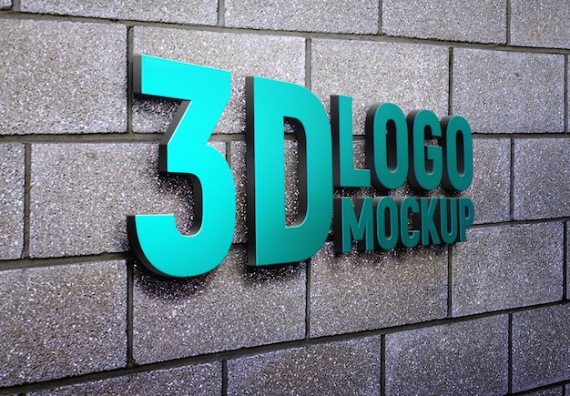 PSD 3d logo mockup