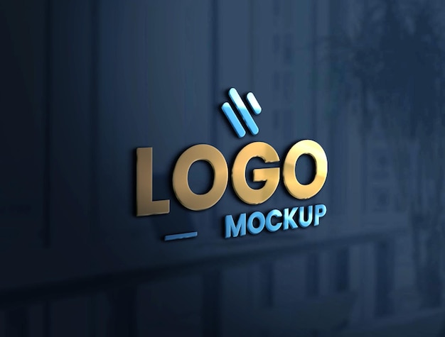 PSD 3d logo mockup