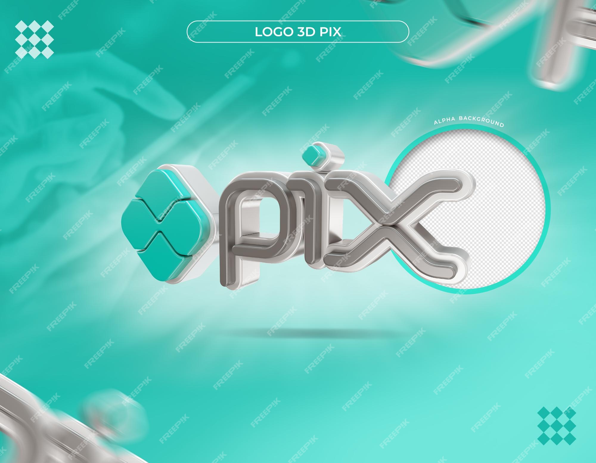 Premium PSD | 3d logo pix