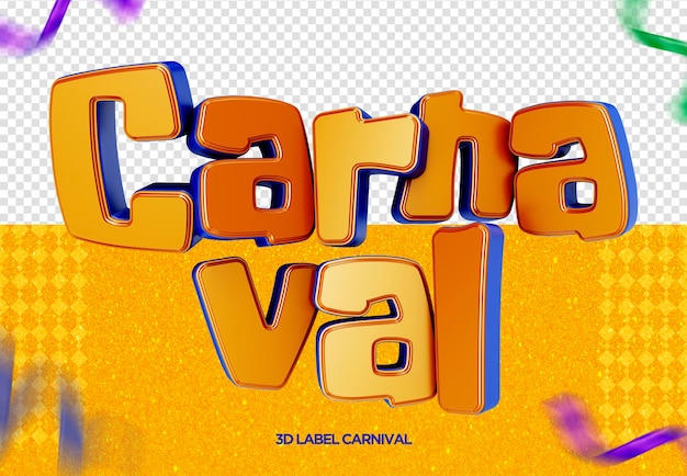 PSD 3d logo render carnevale brasile carnaval