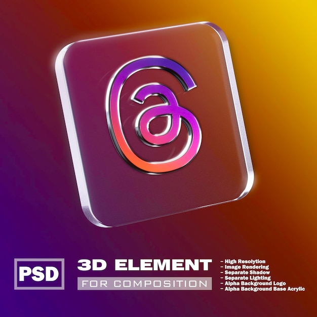 PSD 3d-рендеринг элементов логотипа