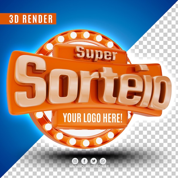 3d-logo voor sweepstakes premium psd