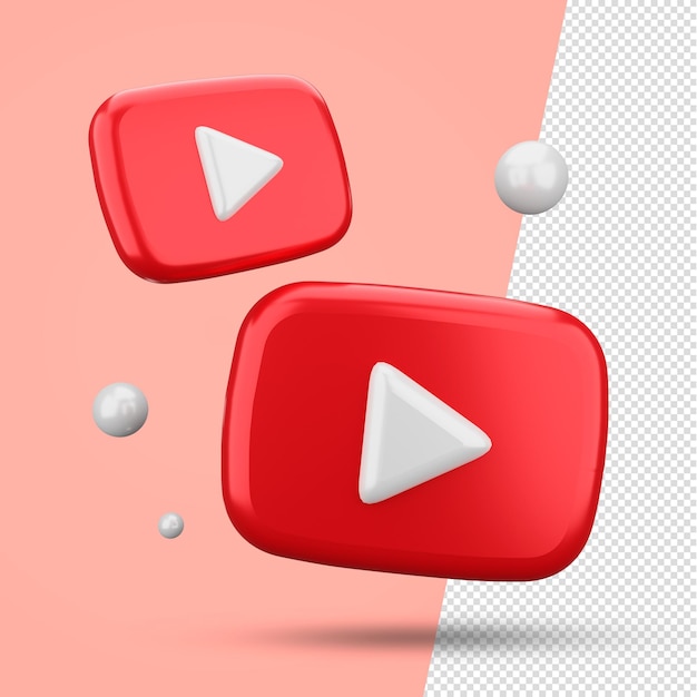 3D logo YouTube dla kopozycji