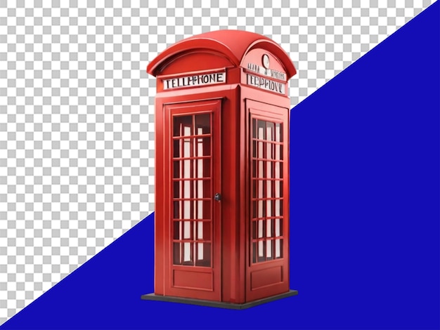 3d london telephone booth op een doorzichtige achtergrond