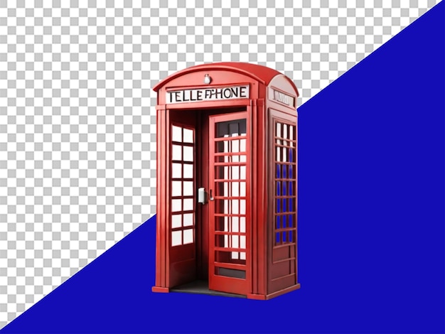 PSD 3d london telephone booth su sfondo trasparente