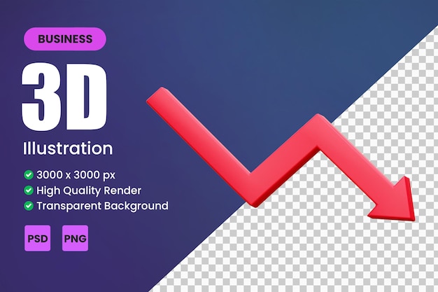 3d loss charts and diagram icons charts and graphs