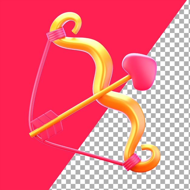 PSD 3d love bow and arrow