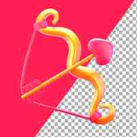 PSD 3d love bow and arrow