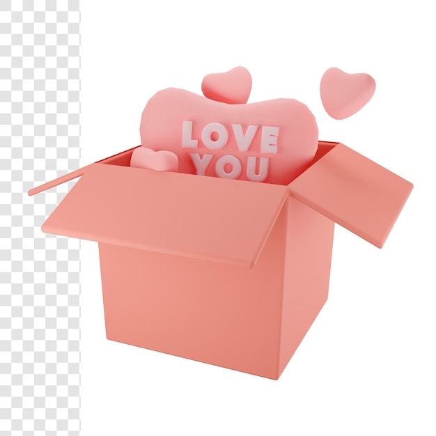 PSD 3d love box