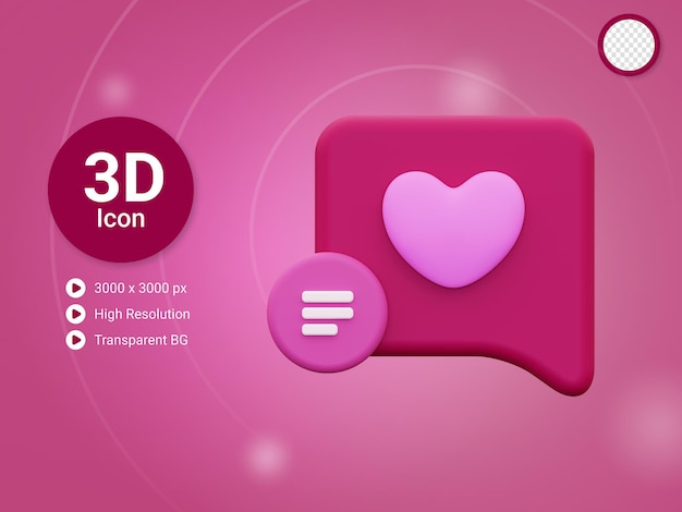 3d love chatting icon