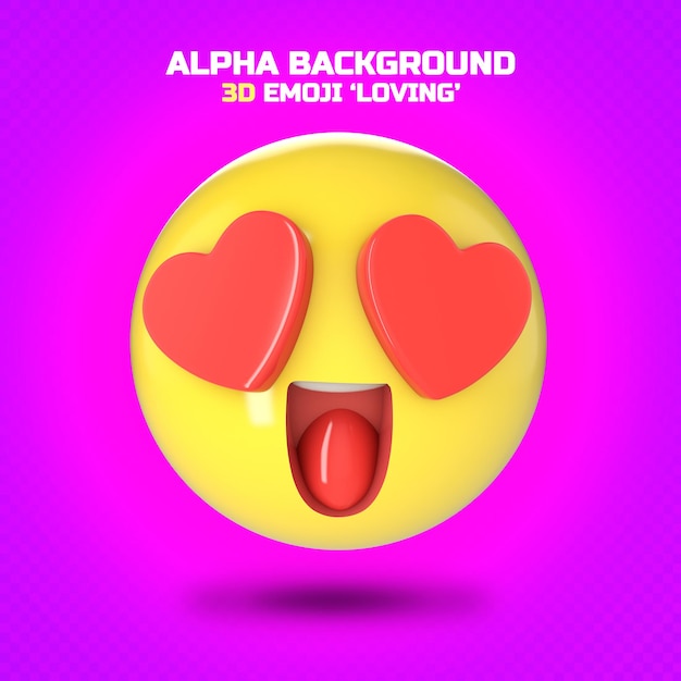 PSD 3d in love emoji 01