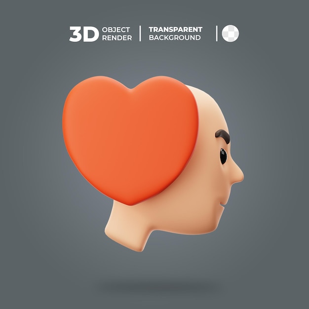 PSD 3d love emotion icon
