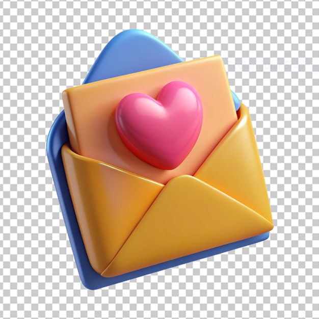 PSD Икона 3d-почты любви