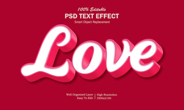 3D Love Text Effect