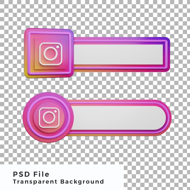 PSD 3d lower third instagram logo icon bundle various object high quality