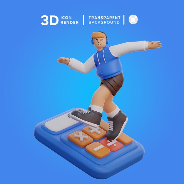 PSD 3d lucas dancing illustration