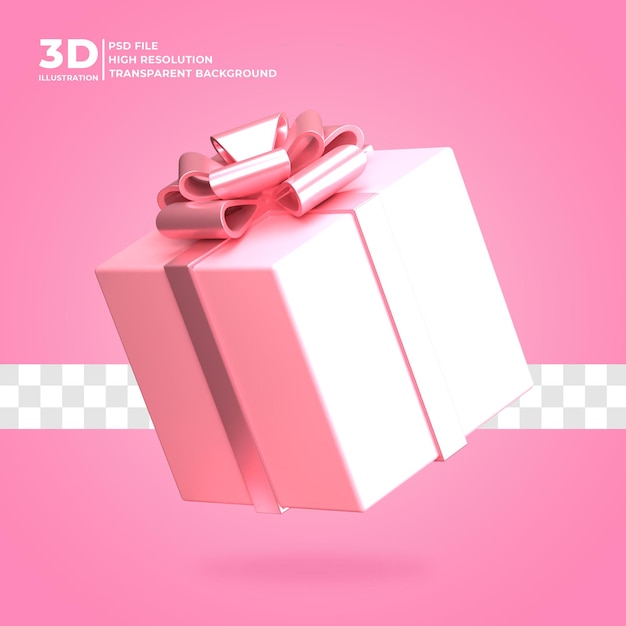 3d luxe roze geschenkdoos illustratie premium psd