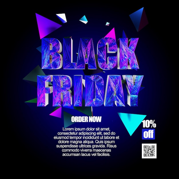 3d luxury of black friday sale psd template