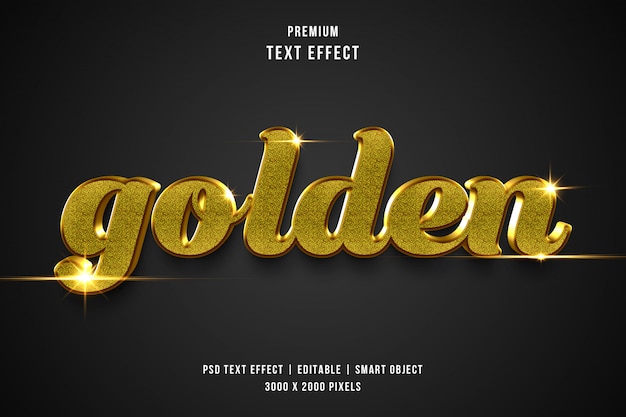 PSD 3d luxury golden text effect