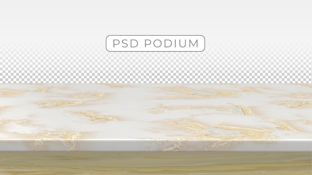 PSD 3d luxury realistic marble table top podium