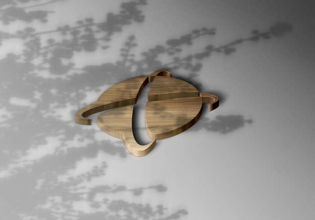 Mockup di logo in legno di lusso 3d