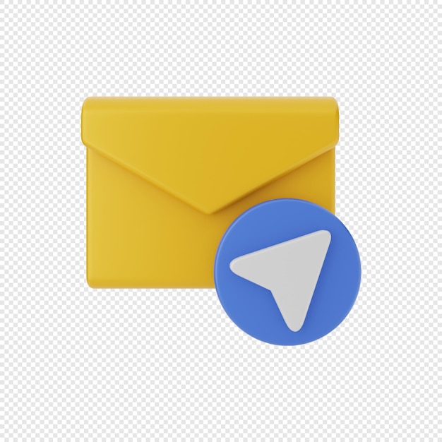 3d-mail envelop pictogram met verzendende pijl