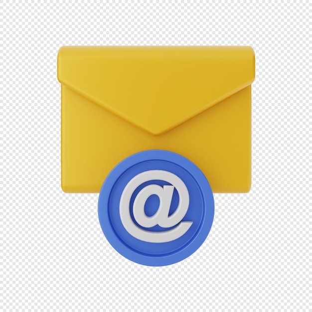 3d mail message envelope icon address