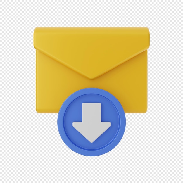 PSD 3d mail message envelope icon download data