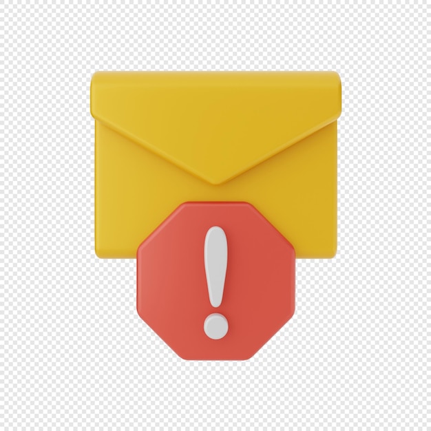 3d mail message envelope icon report forbidden spam