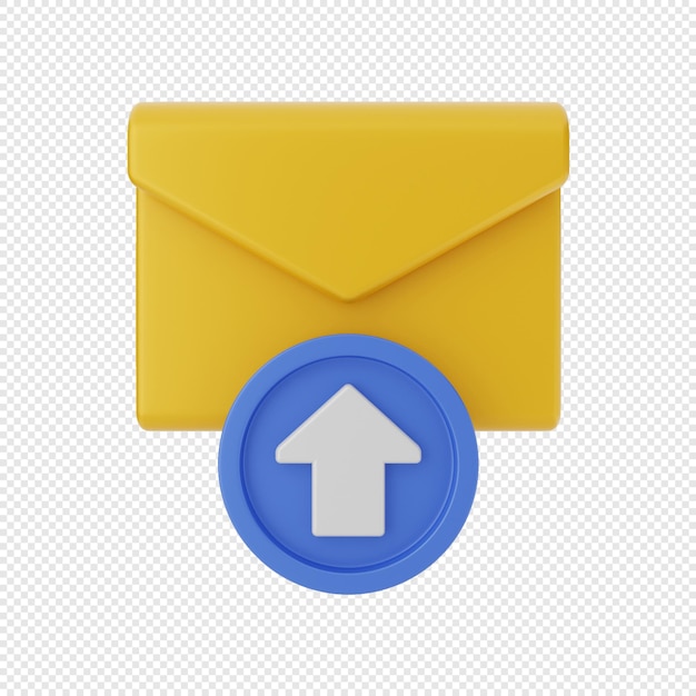 3d mail message envelope icon upload data